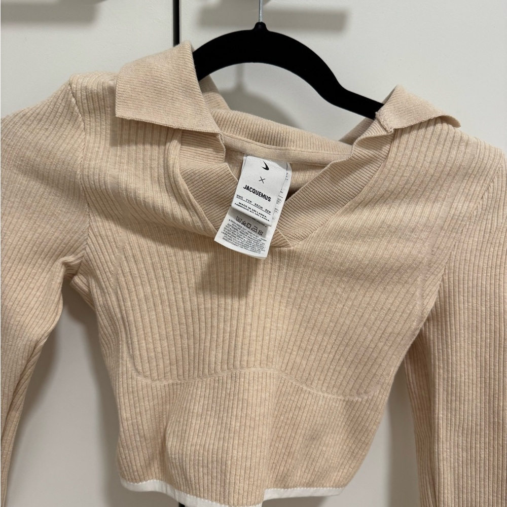 Jacquemus x Nike Beige Ribbed Knit Sweater